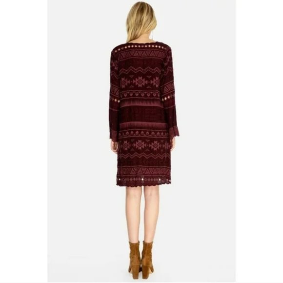 JOHNNY WAS Avery Embroidered Dress Boho Eyelet Aztec - Picture 6 of 10